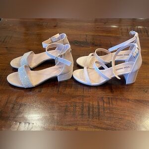 Big kids size 3 Madden NYC (rhinestones) & nude Steve Madden short block heels